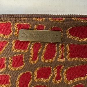 Red and Brown Patterned Clutch